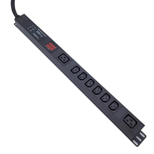 30A Metered Rack PDU, L6-30P Power Distribution Unit with 8 Outlets (6 C13 & 2 C19), 120-240V 7.2kW Server Rack Power Strip with Aluminum Alloy Housing and 6ft Cord - color: 6 C13 + 2 C19 Metered