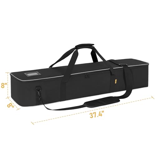 Multifunctional Tripod Bag 36.5 X 7 X 7 Inches / 93 X 18 X 18 cm Heavy Duty Tripod Carrying Case with Handle for Lights, Speakers, Cameras, Booms, Microphone Stands, Black - size: 36.5 X 7 X 7 Inch