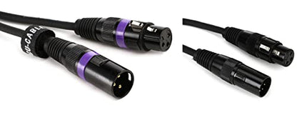 Accu-Cable AC3PDMX100 3-pin/3-conductor DMX Cable - 100 Foot + Accu-Cable AC5PM3PFM 3-pin DMX Female to 5-pin DMX Male A