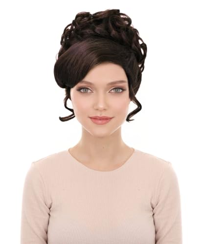 American Rapper Curly Updo High Fashion Wig for Women - Celebrity Style Wig | Elegent Choice for Cosplay Events, Halloween Parties & Themed Performances - Brown - color: Brown