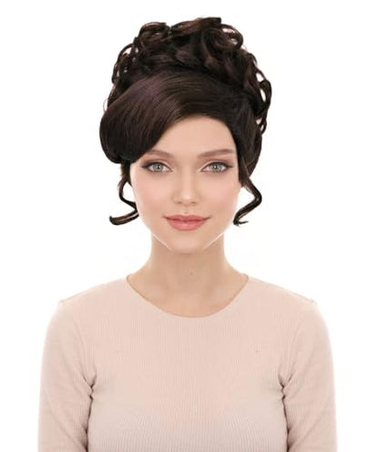 American Rapper Curly Updo High Fashion Wig for Women - Celebrity Style Wig | Elegent Choice for Cosplay Events, Halloween Parties & Themed Performances - Brown - color: Brown