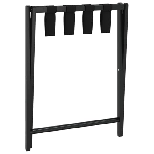 Luggage Rack for Guest Room, Foldable Suitcase Stand with Black Bamboo Frame, Heavy Duty Hotel Style Travel Accessory 27x15x23 Inches - color: Black 2
