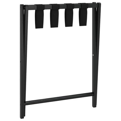 Luggage Rack for Guest Room, Foldable Suitcase Stand with Black Bamboo Frame, Heavy Duty Hotel Style Travel Accessory 27x15x23 Inches - color: Black 2