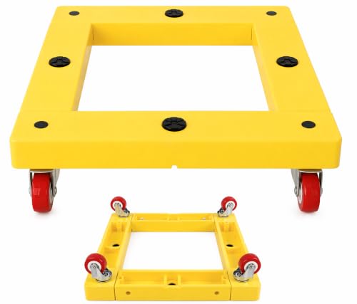 Maxworks 50698 Square Furniture Dolly Moving Cart Appliance Roller, Yellow, 300LBS Capacity, 16"x16" - size: 16 in x16 in