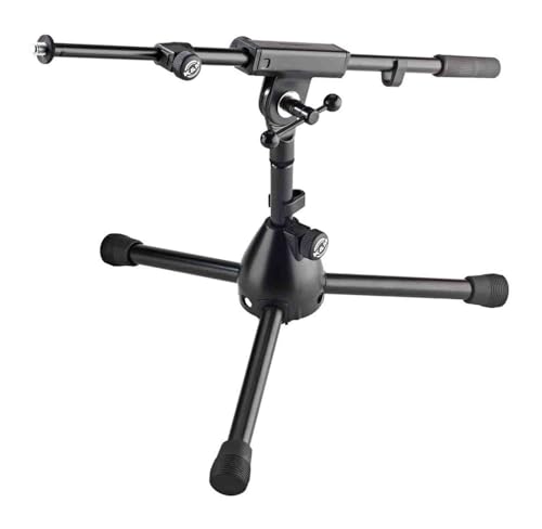 K&M - Konig & Meyer 25950.500.55 - Very Low Level Microphone Compact Stand - 2-piece Telescopic Boom Arm - Zinc Die-Cast Base - Professional Grade For All Musicians - German Made - Black - color: Black 25950, style: Extra Short (11")