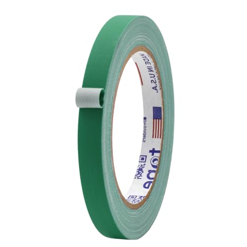 MAT Gaffer Tape Green Low Gloss Finish Film, 1/2 inch x 60 Feet, Residue Free, Non Reflective, Secure Cords to Stages, Great for Concerts or Trade Shows, Weddings, & Floor Marking - color: Dark Green
