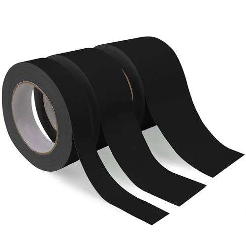 yeload Black Gaffers Tape 3 Pack - 1", 2", 3" - 90FT Waterproof, No Residue, Non-Reflective, Easy Tear - Multipurpose Gaff Tape for Photography, Filming, Stage, Production, Masking, Flooring, Gym - color: Black
