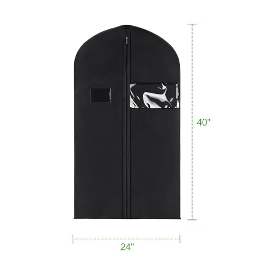 KEEGH 40 inch Suit Cover Bags for Men, Black Garment Bags (Set of 20) - size: 40"-20pcs