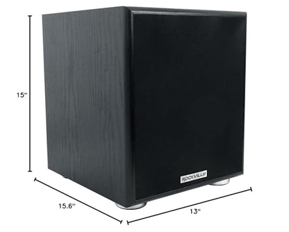Rockville Rock Shaker 6.5 Black 200W Peak/100W RMS Powered Home Theater Subwoofer, Class-D, Adjustable Crossover, 20Hz-200Hz, Compact Design, for Movies and Music | 200W Peak, 100W RMS, Class D Amplifier, MDF Enclosure, RCA and High level inputs, RCA Outp
