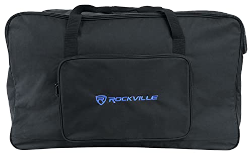 Rockville TB15 V2 Padded Speaker Bag Carry Case for 15" DJ PA Speakers | Stand Holder, Water Resistant, Dual YKK Zippers, Dual Handles, Interior Straps, Rugged, Thick Foam, Fits Most Brands, 5.3 lbs