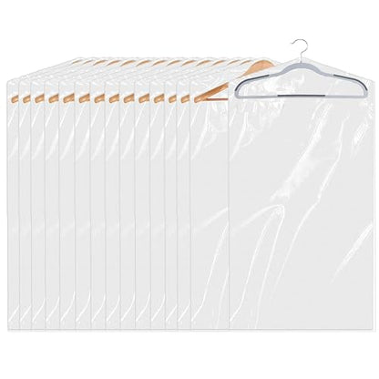 20 Pack (18x 28In) Plastic Clear Clothes Covers,For children's clothes，Dry Cleaners Bags Hanging Clothing Covers Clear Garment Bags Hanging Dust-proof Clothing Protector Covers. - size: 18*28