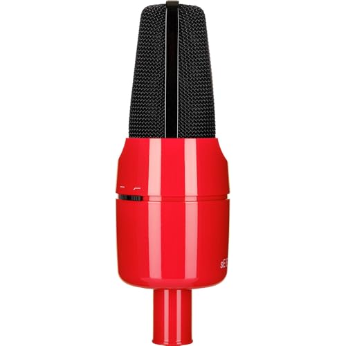 SE ELECTRONICS X1 Series Cardioid Condenser Microphone/Clip/Red/Black Grille-Limited Anniversary Edition Bundle with Kellards XLR-P20T Pro 20' XLR Microphone Cable and Microphone Stand with Boom
