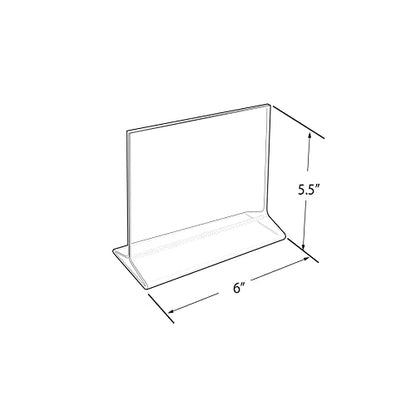 Azar Displays 142708 6-Inch Width by 5.5-Inch Height Top-Load Acrylic Sign Holder, 10-Pack - size: 6 in W x 5.5 in H Horizontal