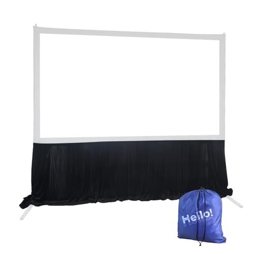 100"-144" Fast Fold Screen Skirt, Wrinkle-Free, Quick Install | Hook-and-Loop Install, Matte Wrinkle/Tear-Resistant Polyester, Hides Legs & Cables – Weddings, Conferences, Indoor/Outdoor
