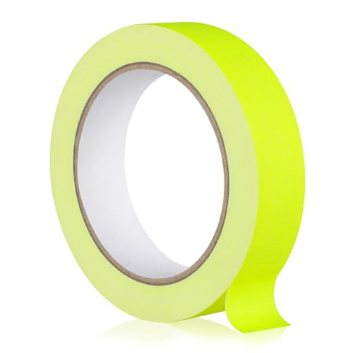 GEYYANG Yellow Spike Tape, 1in x 20yd | Gaffer Tape for Marking,Labeling,Residue Free,Non-Reflective - color: Yellow, size: 1 Inch x 20 Yards