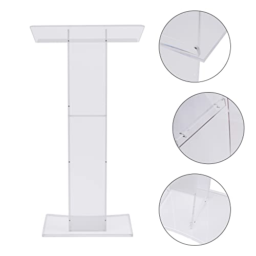 Acrylic Podium 23.62 x 15.74 Inch Transparent Podium Stand Clear Church Lectern Portable Detachable School Lectern for Speeches, Opening Ceremonies Reception Event (23.62 x 15.74 Arcuate, inches)
