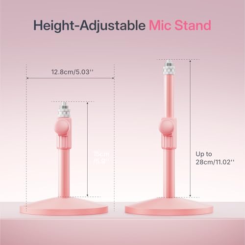 MAONO PD200W Hybrid Wireless Podcast Microphone for PC, Dynamic XLR USB Mic - color: Pink