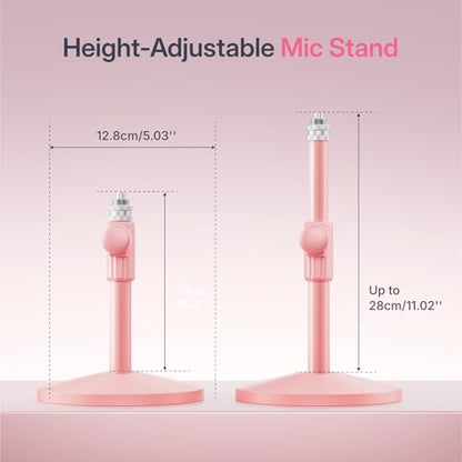 MAONO PD200W Hybrid Wireless Podcast Microphone for PC, Dynamic XLR USB Mic - color: Pink