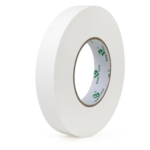 BOMEI PACK White Gaffer Tape, Matte Non-Reflective, 1inch x 60yds No Residue Hand Tear Self-Adhesive Gaffer Tape for Labeling, Cable, Stage, Photo Studio, Painters and Duct Repair, 1 Pack - color: White