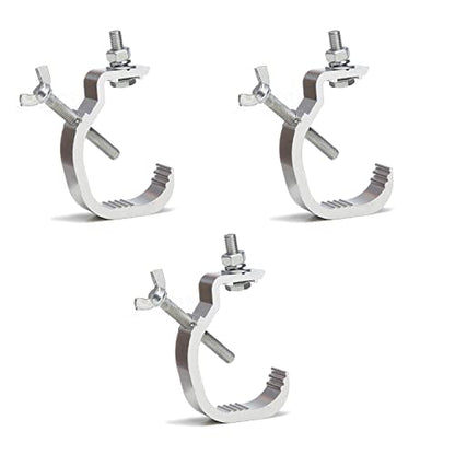 ZYAMY 3pcs Stage Light Clamp Hook Aluminum Alloy Truss C-Clamp, Heavy Duty Stage Lights Truss Clamp for DJ Lighting Par Lights Spot Lights Fit for 1.18-2 Inch OD Tube/Pipe