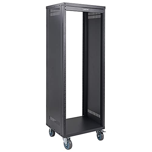 Sound Town 30U Universal Steel Rack, w/ 3" Locking Casters, Vented Side Panels for Audio Video, Server and Network Equipment (STRK-M30U) - size: 30U