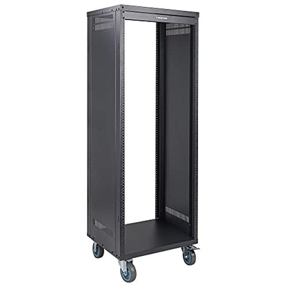 Sound Town 30U Universal Steel Rack, w/Mesh Doors, Locking Casters, Vented Side Panels for Audio Video, Server and Network Equipment (STRK-M30UWD) - size: 30U-D