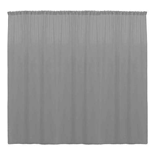 New Creations Fabric & Foam 10 Feet Wide by 10 Feet High Polyester Backdrop Drapes Curtain Panels - (Dark Grey) - color: Dark Grey
