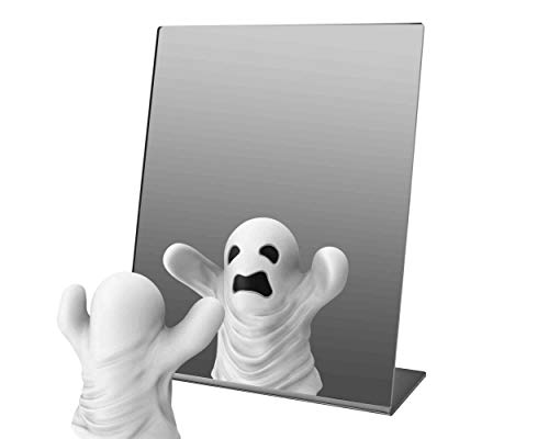 Marketing Holders Acrylic Mirror 8” x 10” Counter Top Slanted Back L Shape Vertical Easel Mirrors No Assembly Jewelry Shop Hair Salon Piercing Kiosk - size: 8"w x 10"h