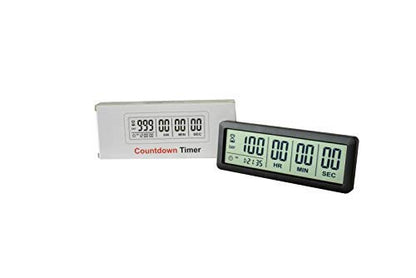 Digital 999 Days Countdown Timer Display time for Retirement Vacation Exam Wedding lab Kitchen Project Meeting(2C Batteries Included)/Black - color: Black