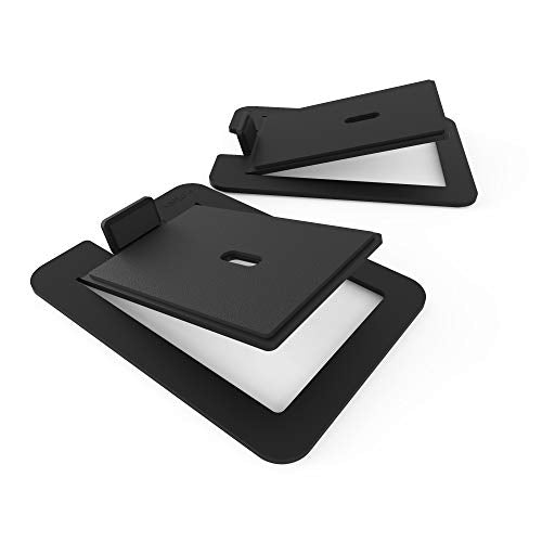 Kanto S6 Tilted Desktop Speaker Stands for Large Bookshelf Speakers & Full-Size 5”-7” Studio Monitors | Supports 20 lbs | Damping Foam Padding | ¼”-20 Mounting | Pair | Black - color: Black, size: For 3" - 4" Speakers - Up to 20lbs