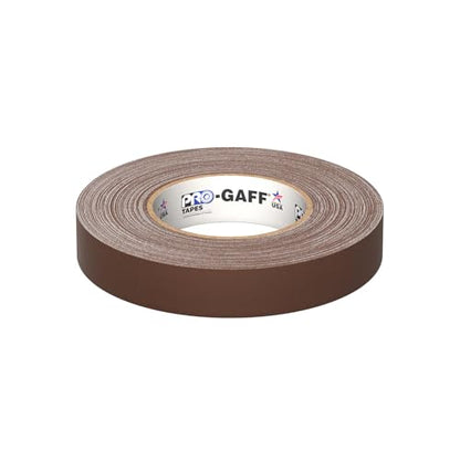 1" Width ProTapes Pro Gaff Premium Matte Cloth Gaffer's Tape With Rubber Adhesive, 11 mils Thick, 55 yds Length, Brown (Pack of 1)