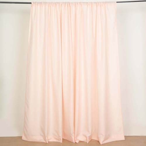 Efavormart 2 Pack | Blush/Rose Gold Polyester Drapery Panels with Rod Pockets, Photography Backdrop Curtains, 5ftx8ft - 130 GSM - color: Rose Gold