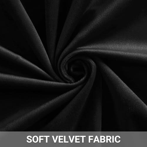 Dreaming Casa Velvet Room Darkening Curtains 96 Inch Long, 1 Panel, Black | Rod Pocket & Back Tab Top, Blackout Thermal Insulated Window Treatment Drapes for Living Room Bedroom, Each 100"W x 96"L - color: Black, size: 100"W x 96"L (Pack of 1)