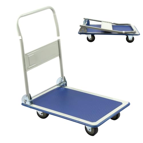 660 lbs Foldable Platform Truck Dolly with Swivel Wheels, Heavy Duty Moving Platform Hand Truck, 36.22 * 24.2 * 34.25 inches (PH300IRON) - size: PH300IRON
