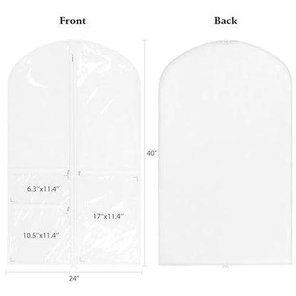 Univivi 40 Inch Dance Costume Garment Bags for Dancers, White, 4 Pack - color: White, size: 4 Pack