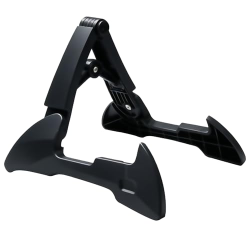 Folding A-Frame Guitar Stand TPU Padded for Electric Acoustic Bass | adjustable neck width , ukulele banjo compatible, non-slip rubber base, home studio stage , portable lightweight carry