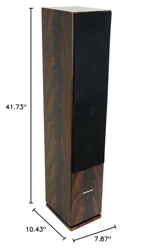 Rockville RockTower 64D 400W Peak Tower Speaker Passive 4 Ohm, Dual 6.5" Woofers, Rich Bass, Sleek Dark Wood Design, for Home Audio Enthusiasts - color: Dark Wood