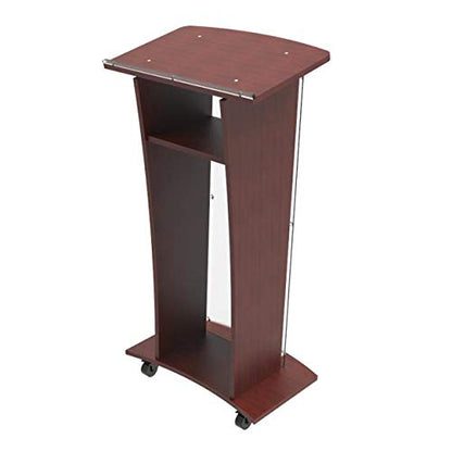 FixtureDisplays® Wood Podium with Frost Acrylic Front Panel, 46.5 Tall Pulpit Lectern with Pray Hand Decor, Easy Assembly Required 1803-5-FROST