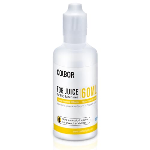 COLBOR Fog Machine Liquid, 2.03 fl oz (60ml) Fog Juice High Density Odorless Vegetable Glycerin Based Smoke Machine Fluid for Mini Portable Fog Machine COLBOR CF5/CF3 - size: Fog Juice 60ml
