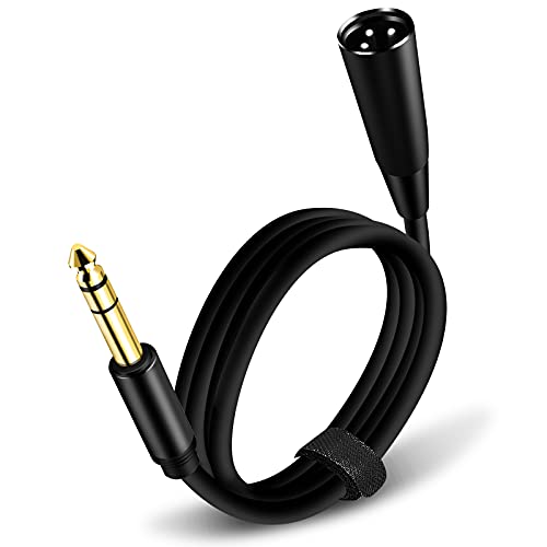 1/4 Inch TRS to XLR Cable 10Ft, 6.35mm Male to XLR 3 pin Male Balanced Cable,for Microphone, Audio Mixer, Speaker, Studio and More - color: black, size: 10Ft