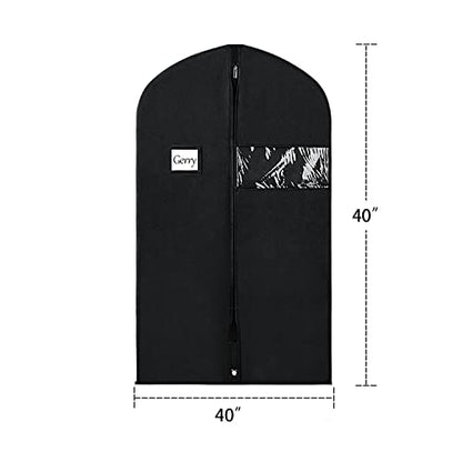 Univivi Garment Bag Suit Bag for Storage and Travel, 40 Inch, Set of 16 | Travel Bag with Zipper and Transparent Window, Non-woven Fabric, Foldable Washable Suit Cover for Jacket, Suits, Coats, Shirt - size: 24'' x 40''- 16 pcs-NWF