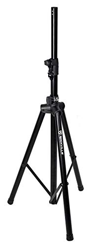 Rockville RVSS4AB DJ PA Tripod Speaker Stand, Black, Hydraulic Auto Lift | Auto Lowering, 154 lbs Capacity, 42-79 in. Height, Steel and Aluminum, Lightweight, Travel Bag Included