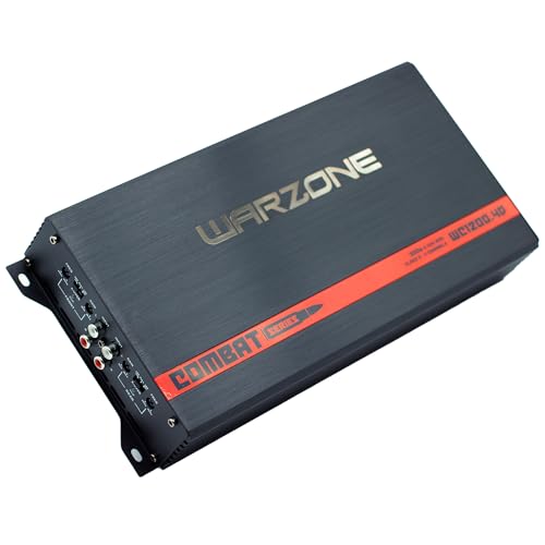 Warzone WC1200.4D 4-Channel Class D Amplifier, 1200W RMS Power, 4 Ohms, Bridgeable, LPF/HPF Filters, Clip LED Indicator for Pro Car Audio - size: 1200 watt 4 Channels