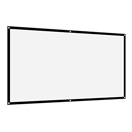 Projector Banner,Beamer Leinwand Rollo 100 Zoll Deckenmontage,Projector Screen 100 inches 16:9 Thicken Portable Non Crease Soft White Polyester Projector Curtain Projection Screen(100 inches) - size: 100 inches