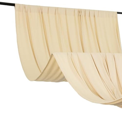 5x10 feet Beige 4-Way Stretch Spandex Divider Backdrop Curtain Party Wedding Ceremony Decorations - color: Beige
