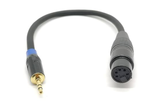 Elecbee XLR Female 5 Pin to Stereo Jack Audio 3.5Mm Male Balanced Audio Converter Adapter Cable 0.3M, Compatible with Microphones Mixers Amplifiers and Speakers