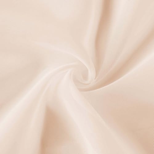 Tableclothsfactory Nude Sheer Premium Chiffon Curtain Panel Backdrop Drapery with Rod Pockets | 5ft x14ft - color: Nude, size: 5ftx14ft