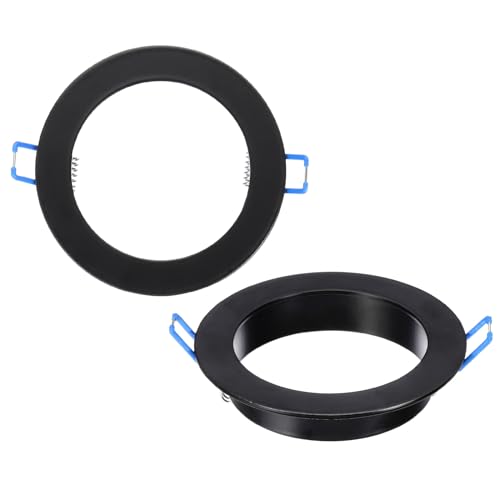 PATIKIL 7W 4.3" OD 3" ID Light Trim Ring, 2pcs Downlight Mounting Bracket Circular Light Cover Light Fixture for Ceiling Wall Recessed Can Downlight, Black - color: Black, size: 4.3" x 3"