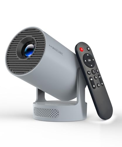 Mini Portable Projector with WiFi 6 Bluetooth 5.4, 4K Support Built in Apps - color: Gray