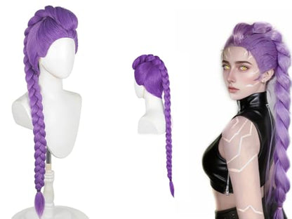 Topcosplay Female 40inch Long Purple Braids Wig for Cosplay Costume Anime Halloween Party Wigs - color: Purple-1